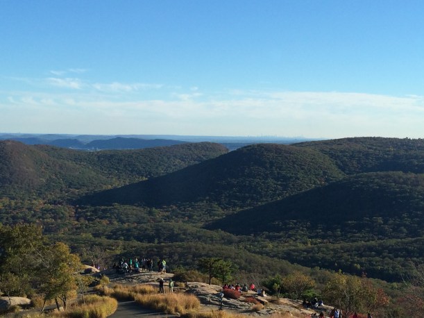 Bear Mountain, look for New York City skyline on horizon on right hand side. 